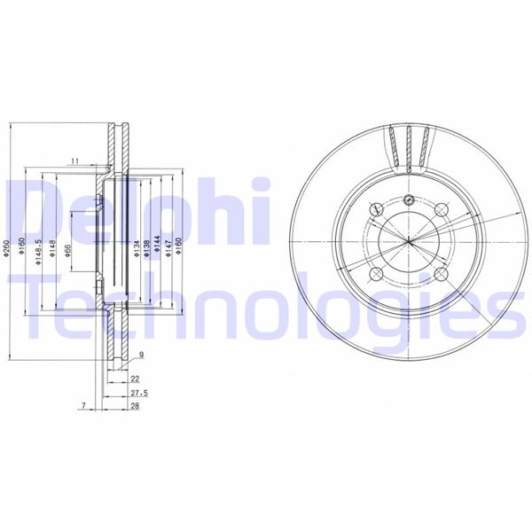 DELPHI BG2347 Fren Sistemleri Fren Diski - BMW 3 (E30) uyumlu
