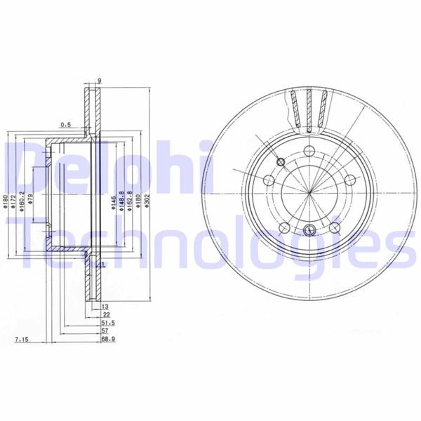 DELPHI BG2433 Fren Sistemleri Fren Diski - BMW 5 (E34) uyumlu