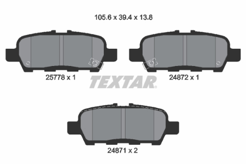 TEXTAR 2577801 Fren Sistemleri Fren Balatası - NISSAN LEAF (ZE0) uyumlu