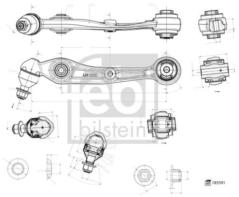 FEBI BILSTEIN 185591 Süspansiyon Sistemi Bugi Kolu - BMW X5 (G05, F95) uyumlu