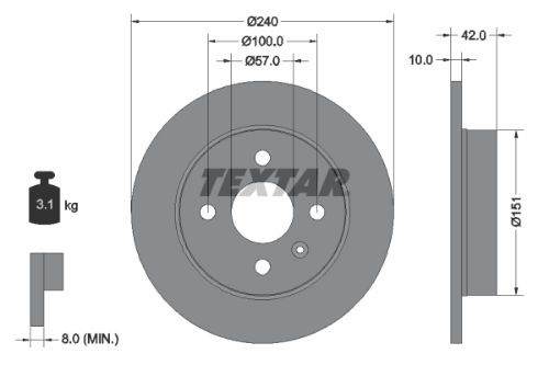 TEXTAR 92092003 Fren Sistemleri Fren Diski - OPEL MERIVA A MPV (X03) uyumlu