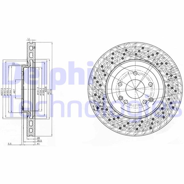 DELPHI BG3985C Fren Sistemleri Fren Diski - MERCEDES-BENZ C-SERISI T-Model (S203) uyumlu
