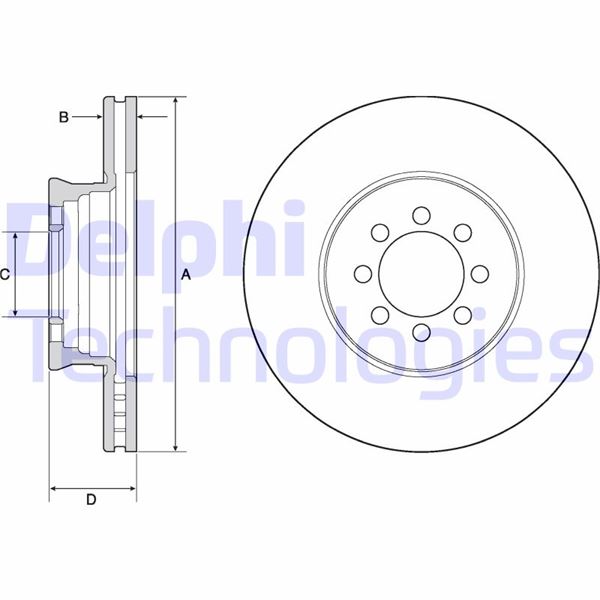 DELPHI BG4679C Fren Sistemleri Fren Diski - MERCEDES-BENZ VARIO Panelvan/Van (B667, B670, B668) uyumlu