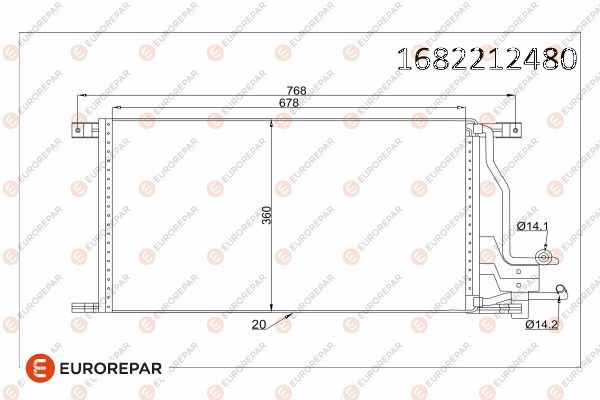 EUROREPAR 1682212480 İklimlendirme Sistemi Klima Radyatörü - FORD TRANSIT Minibüs/Otobüs (E_ _) uyumlu