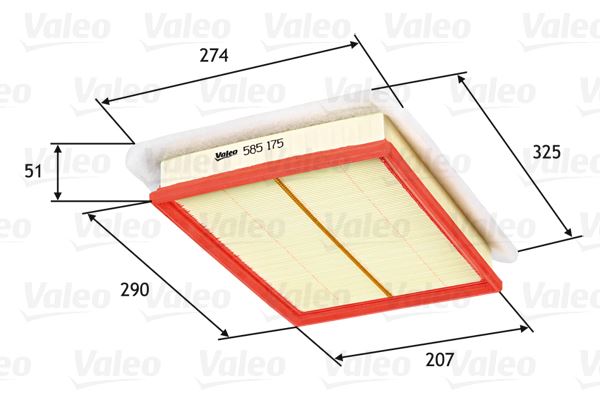 VALEO 585175 Motor Hava Filtresi - OPEL CORSA C (X01) uyumlu