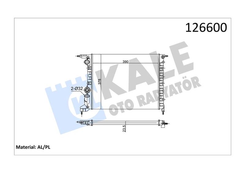Su Radyatörü - KALE OTO RADYATÖR - 0527272AL Ürün Görseli