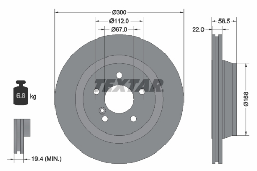 TEXTAR 92099503 Fren Sistemleri Fren Diski - MERCEDES-BENZ S-SERISI (W220, V220) uyumlu