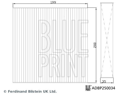 BLUE PRINT ADBP250034 İklimlendirme Sistemi Polen Filtresi - SSANGYONG TIVOLI uyumlu