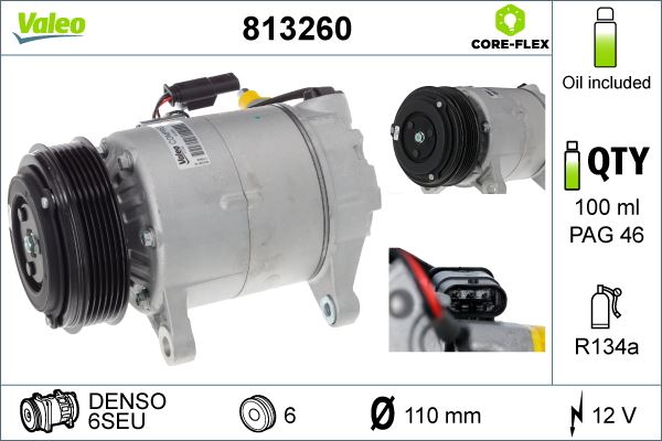 VALEO 813260 İklimlendirme Sistemi Kompresör Parçaları - BMW X3 (F25) uyumlu