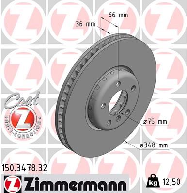 ZIMMERMANN 150.3478.32 Fren Sistemleri Fren Diski - BMW 5 (F10) uyumlu
