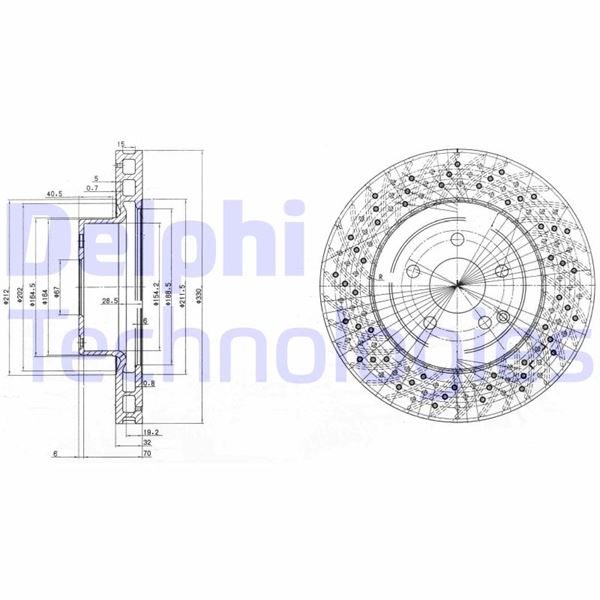 DELPHI BG3827 Fren Sistemleri Fren Diski - MERCEDES-BENZ S-SERISI (W220, V220) uyumlu