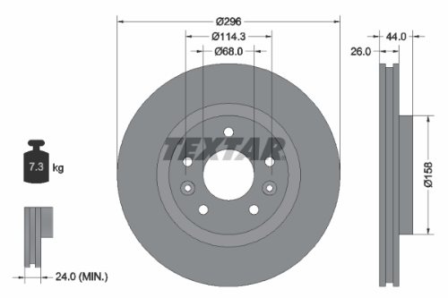 TEXTAR 92274203 Fren Sistemleri Fren Diski - NISSAN LEAF (ZE0) uyumlu
