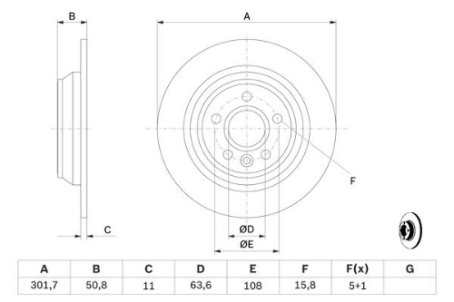 BOSCH 0 986 479 254 Fren Sistemleri Fren Diski - FORD MONDEO IV Turnier (BA7) uyumlu