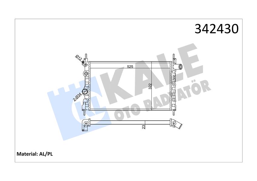 KALE OTO RADYATÖR 342430 Soğutma Sistemi Su Soğutucu & Parçaları - OPEL KADETT E Hatchback (T85) uyumlu
