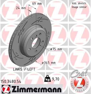 ZIMMERMANN 150.3480.54 Fren Sistemleri Fren Diski - BMW 6 Coupe (F13) uyumlu