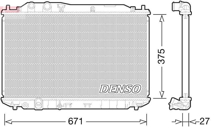 DENSO DRM40029 Soğutma Sistemi Su Soğutucu & Parçaları - HONDA CIVIC VIII Hatchback (FN, FK) uyumlu