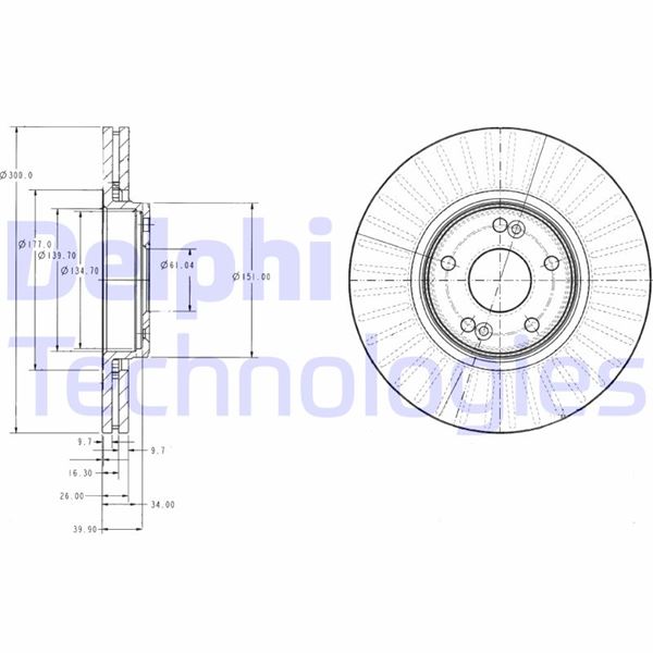 DELPHI BG3688 Fren Sistemleri Fren Diski - RENAULT LAGUNA II (BG0/1_) uyumlu
