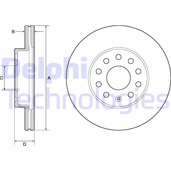 DELPHI BG4701C Fren Sistemleri Fren Diski - SEAT LEON ST (5F8) uyumlu