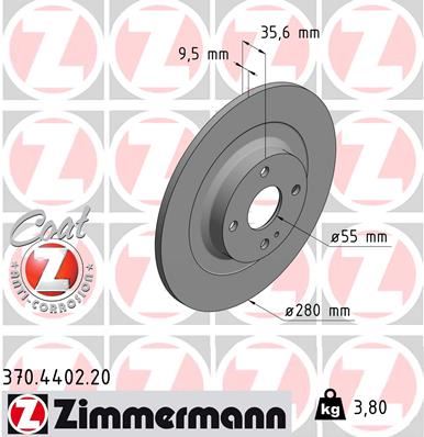 ZIMMERMANN 370.4402.20 Fren Sistemleri Fren Diski - MAZDA MX-5 IV (ND__) uyumlu