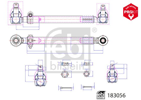 FEBI BILSTEIN 183056 Direksiyon Sistemi Kısa Rot & İtici Çubuk - SCANIA R I uyumlu