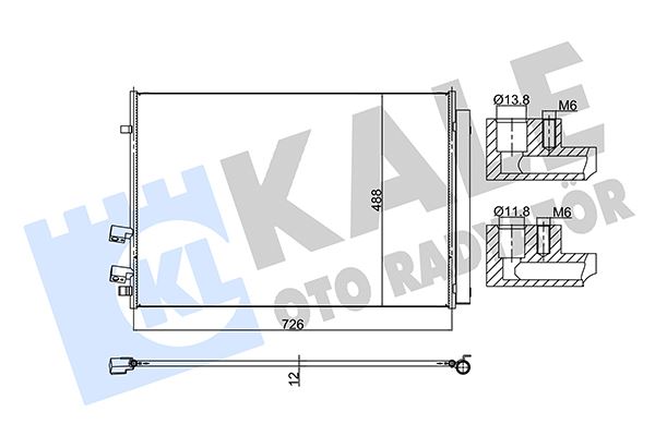 KALE OTO RADYATÖR 361405 İklimlendirme Sistemi Klima Radyatörü - VW CRAFTER Panelvan/Van (SY_, SX_) uyumlu
