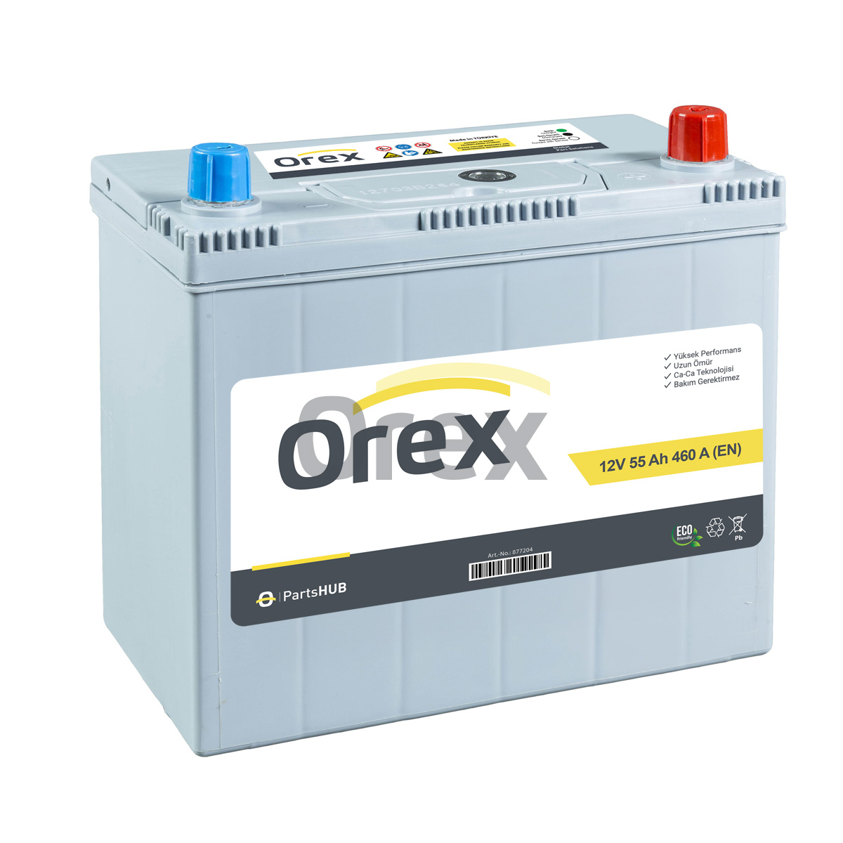 Orex Akü 12V 55Ah 460A Ns60 (238×129×227) Standart Akü - OREX - 877204 Ürün Görseli