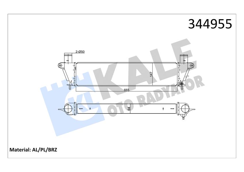KALE OTO RADYATÖR 344955 Motor Turbo Radyatörü - ISUZU D-MAX II (TFR, TFS) uyumlu