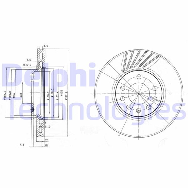 DELPHI BG3142 Fren Sistemleri Fren Diski - OPEL CALIBRA A (C89) uyumlu