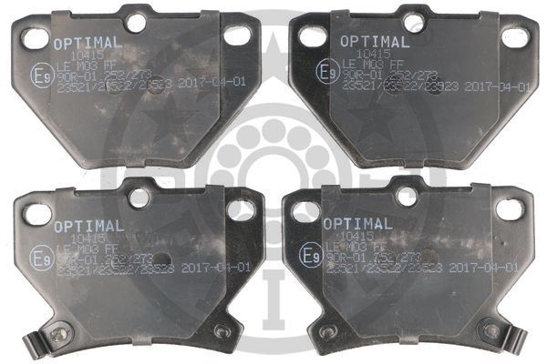 OPTIMAL BP-10415 Fren Sistemleri Fren Balatası - TOYOTA YARIS VERSO (_P2_) uyumlu