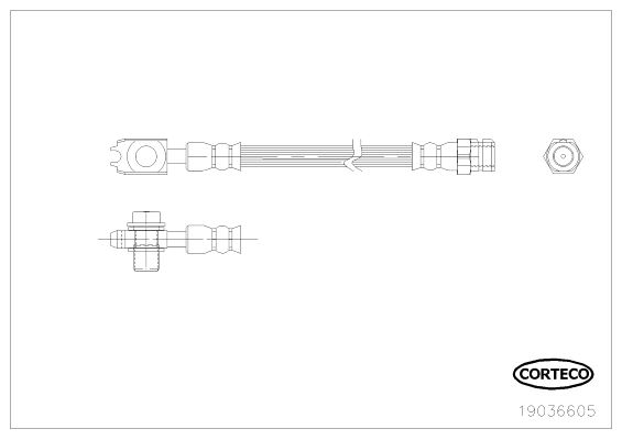 CORTECO 19036605 Fren Sistemleri Fren Hortumları - SEAT LEON (1P1) uyumlu
