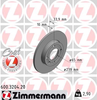 ZIMMERMANN 600.3204.20 Fren Sistemleri Fren Diski - VW POLO III (6N1) uyumlu