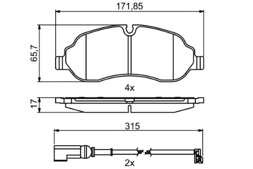 BOSCH 0 986 494 845 Fren Sistemleri Fren Balatası - FORD TOURNEO CUSTOM V362 Minibüs/Otobüs (F3) uyumlu