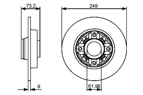 BOSCH 0 986 479 388 Fren Sistemleri Fren Diski - PEUGEOT 308 I (4A_, 4C_) uyumlu