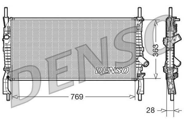 DENSO DRM10106 Soğutma Sistemi Su Soğutucu & Parçaları - FORD TRANSIT Minibüs/Otobüs (FD_ _, FB_ _, FS_ _, FZ_ _, FC_ _) uyumlu