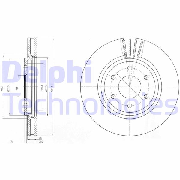 DELPHI BG4205 Fren Sistemleri Fren Diski - NISSAN NAVARA NP300 Platform şasi (D40) uyumlu