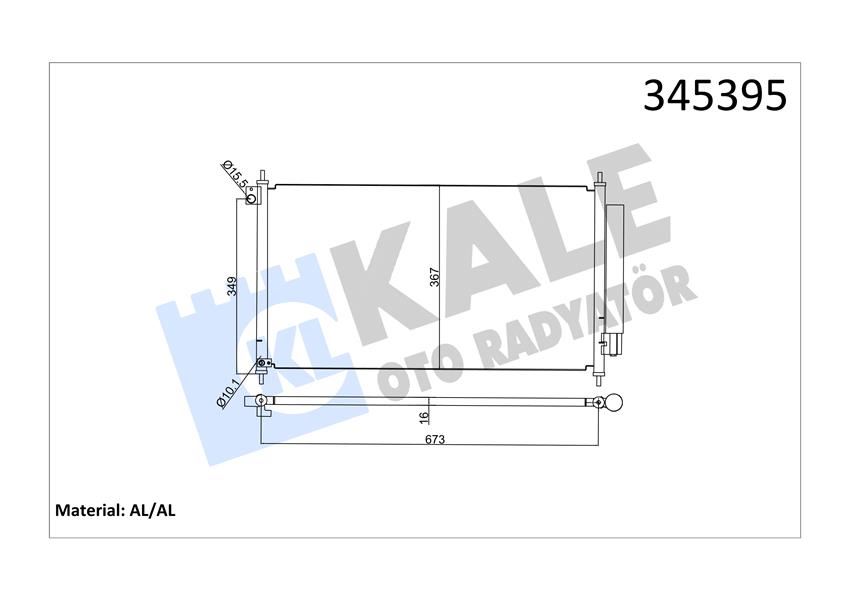 KALE OTO RADYATÖR 345395 İklimlendirme Sistemi Klima Radyatörü - HONDA CIVIC IX Sedan (FB) uyumlu