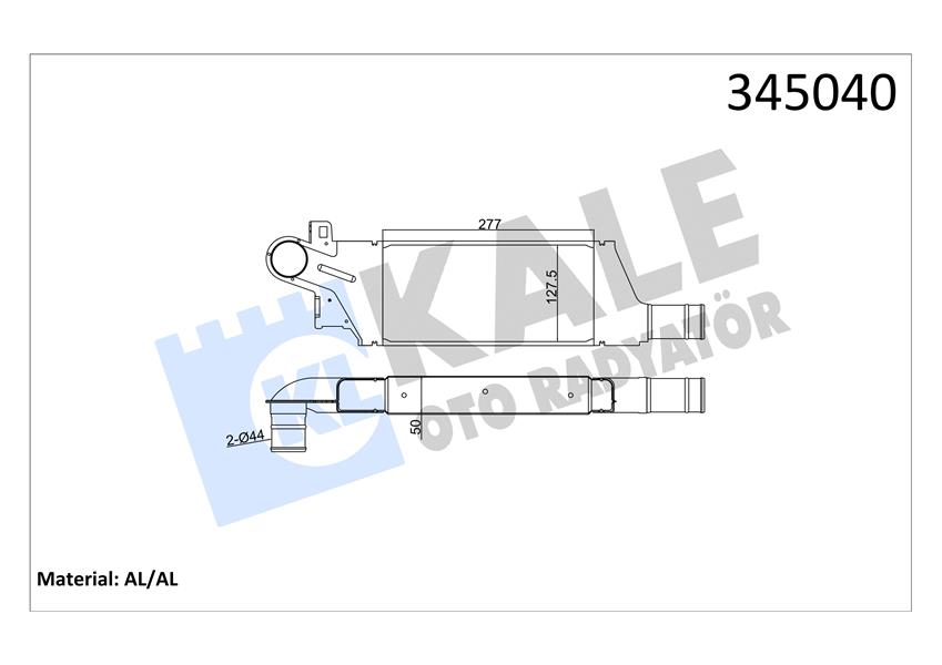 KALE OTO RADYATÖR 345040 Motor Turbo Radyatörü - OPEL CORSA C (X01) uyumlu