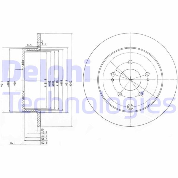 DELPHI BG4035 Fren Sistemleri Fren Diski - MITSUBISHI GRANDIS (NA_W) uyumlu