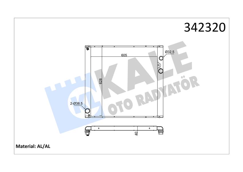KALE OTO RADYATÖR 342320 Soğutma Sistemi Su Soğutucu & Parçaları - LAND ROVER RANGE ROVER III (L322) uyumlu
