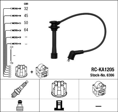 NGK 6306 Ateşleme Sistemi Ateşleme Kablosu - KIA CLARUS (K9A) uyumlu