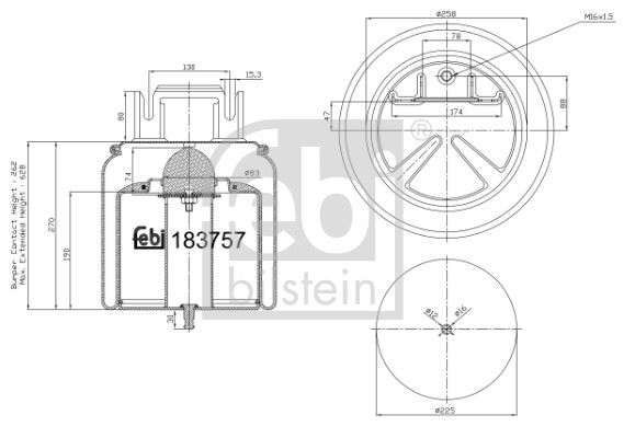 FEBI BILSTEIN 183757 Süspansiyon Sistemi Süspansiyon Körüğü - VOLVO FH16 II uyumlu
