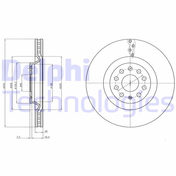 DELPHI BG9109C Fren Sistemleri Fren Diski - VW PASSAT B7 (362) uyumlu