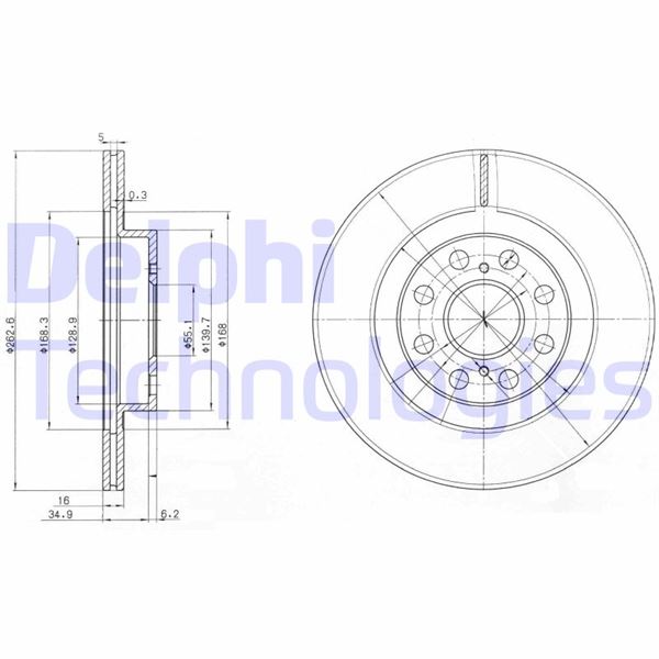 DELPHI BG3825 Fren Sistemleri Fren Diski - TOYOTA MR2 III (ZZW3_) uyumlu