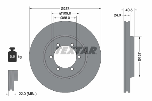 TEXTAR 92138400 Fren Sistemleri Fren Diski - SSANGYONG MUSSO (FJ) uyumlu