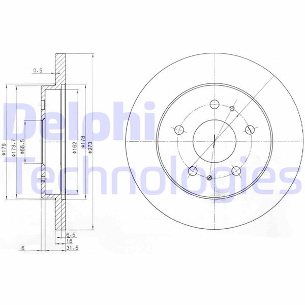 DELPHI BG3607 Fren Sistemleri Fren Diski - DAIHATSU TERIOS (J1_) uyumlu