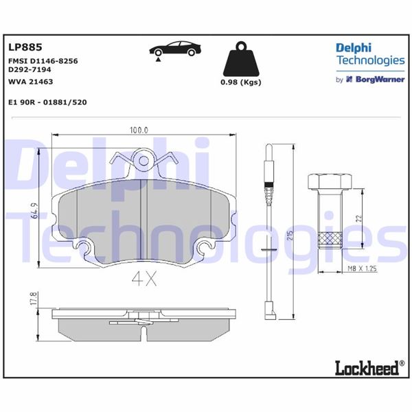 DELPHI LP885 Yedek Parça Fren Sistemleri - RENAULT SUPER 5 (B/C40_) uyumlu