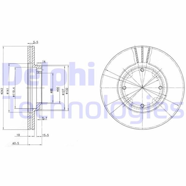 DELPHI BG2394 Fren Sistemleri Fren Diski - HYUNDAI ACCENT I (X-3) uyumlu