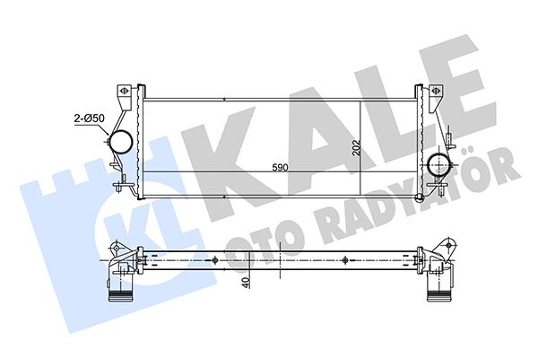 KALE OTO RADYATÖR 357350 Motor Turbo Radyatörü - LAND ROVER DEFENDER Station Wagon (L316, L315) uyumlu