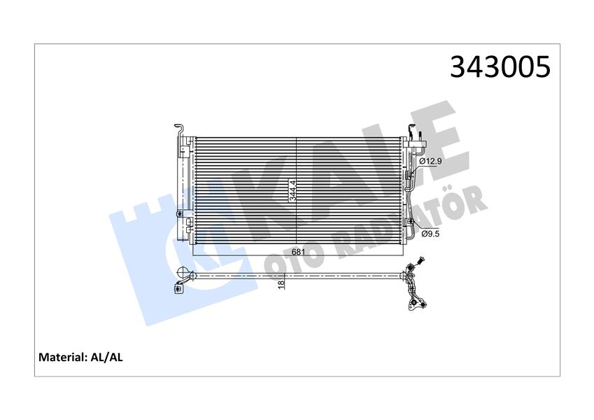 KALE OTO RADYATÖR 343005 İklimlendirme Sistemi Klima Radyatörü - HYUNDAI XG (XG) uyumlu