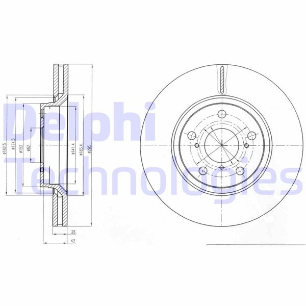 DELPHI BG4236C Fren Sistemleri Fren Diski - TOYOTA AVENSIS Sedan (_T27_) uyumlu